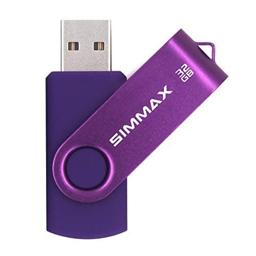 Image of SIMMAX 32GB Memory Stick USB 2.0 Flash Drives Swivel Thumb Drive Pen Drive (32GB Purple)