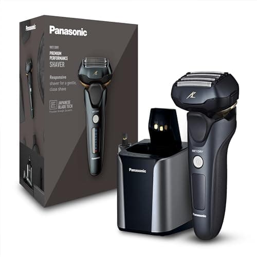 Image of Panasonic Series 800 ES-LV97 5-Blade Wet and Dry Electric Shaver for Men, Rechargeable, Responsive Beard Sensor, Multi-Flex 16D Head, Auto Cleaning, Charging Stand, Gift for men (2 pin UK plug)