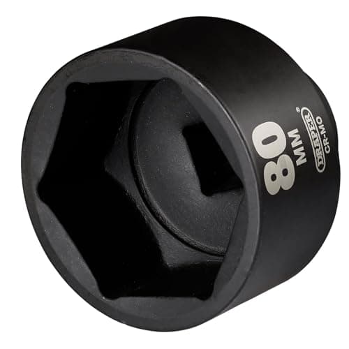 Image of Draper HI-TORQ Impact Socket, 1" Square Drive, 80mm - 08505-6-Point CR-MO Steel