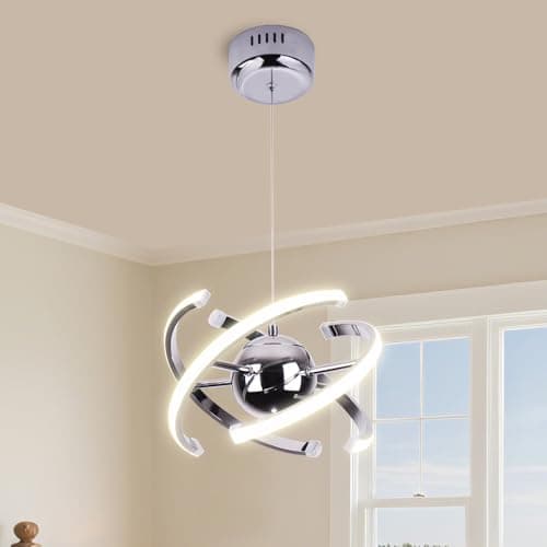 Image of TONGNIDA Modern LED Chandeliers Ceiling Lights,Adjustable Globe Pendant Light 26W,Living Room DIY Chrome Hanging Lights,Light Fittings Ceilings for Kitchen Island and Bedroom,Natural Light