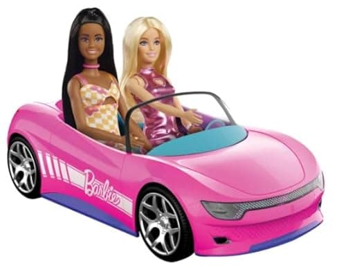 Image of Hot Wheels Remote Control Barbie Convertible Car with 2 Dolls