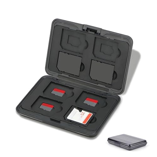 Image of Jaimela 16 Slots Memory Card Case, for 8 Micro SD SDXC SDHC + 8 SD SDXC SDHC, Waterproof Shock Resistant (Black)