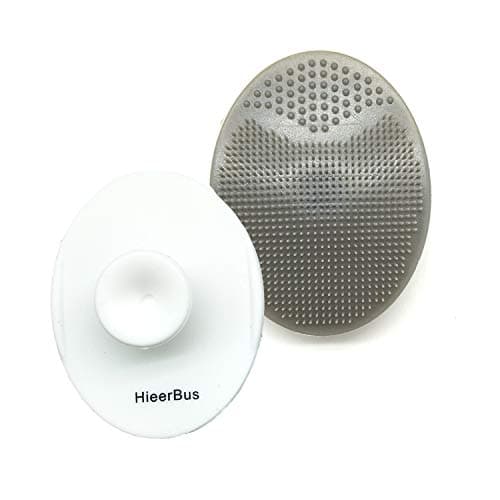 Image of HieerBus Facial Cleansing Brush,Soft Silicone Face Scrubber,Facial Exfoliation Scrub for Massage Pore Cleansing Blackhead Removing Deep Scrubbing for All Kinds of Skins (2ed-White + Grey)
