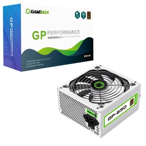 Image of GameMax GP-Series 650W 80 Plus Bronze Power Supply - 650W GameMax GP-Series GP-650, Fully Wired, Single Rail, 140mm Fan, ATX PSU | White