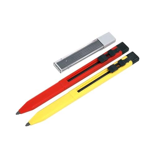 Image of Neilsen CT4053 - Retractable Carpenters' Pencils with Sharpener | 12 Long Lasting Leads | Ideal for Marking Wood, Metal, and Other Surfaces