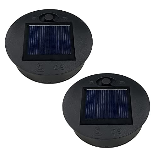 Image of ULEMONDEE 2pcs Solar Replacement Top of Solar Lantern Battery Box Easy Install Smart Garden Replacement Light (7cm/2.8inch)