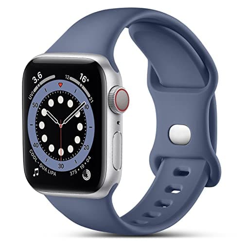 Image of CeMiKa Compatible with Apple Watch Strap 40mm 38mm 41mm 42mm, Soft Silicone Sport Band Replacement Straps for iWatch Series 11 10 9 8 7 6 5 4 3 2 1 SE SE3, Women Men, Blue Grey