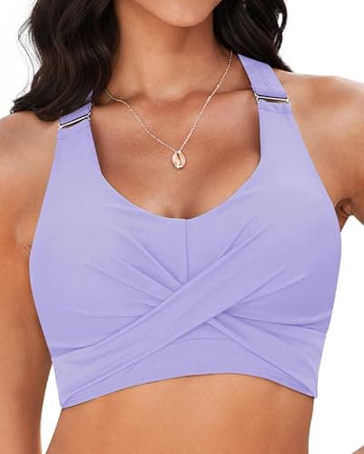 Image of Vetinee Push Up Bikini Women's Bikini Tops Ladies Swim Tops Lavender Size X-Large Fits UK 20-22