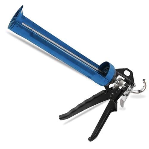 Image of G4GADGET Heavy Duty Blue Caulking Gun - 310ml | Strong Skeleton Frame for Sealants, Silicones & Adhesives | Professional Grade with Smooth Rod, Ergonomic Grip & Precision Flow Control