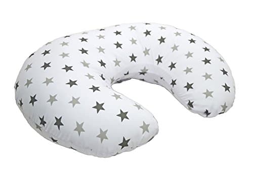 Image of Cuddles Collection Nursing Pillow with 100% Cotton Cover - Removable Cover Breastfeeding Pillows for Comfortable Nursing Support Baby Pillow (Silver Twinkle)