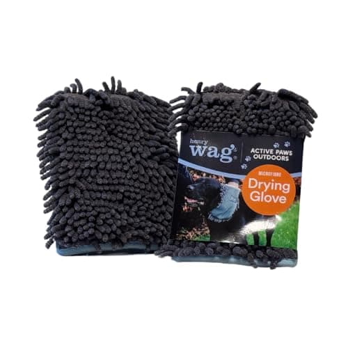 Image of Henry Wag Microfibre Pet Drying Gloves (2-Pack) | Soft & Highly Absorbent, Quick Drying | Perfect for Muddy Pets (25cm x 16cm x 2cm) |Designed for Dogs