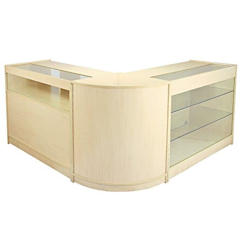 Image of MonsterShop Pisces Retail Display Shop Counters Set & Glass Showcase Cabinet Units, Maple