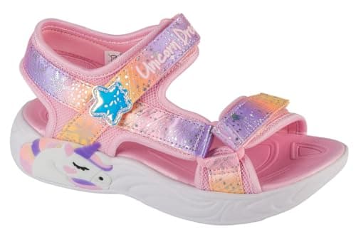 Image of Skechers Baby Girl's Unicorn Dreams Sandal Majestic Bliss Sneakers, Light Pink Textile/Multi Trim, 8 UK Child
