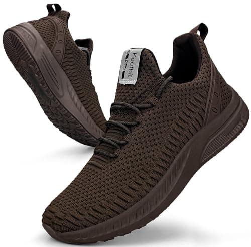 Image of Feethit Womens Trainers Breathable Running Lightweight Walking Shoes Brown 8