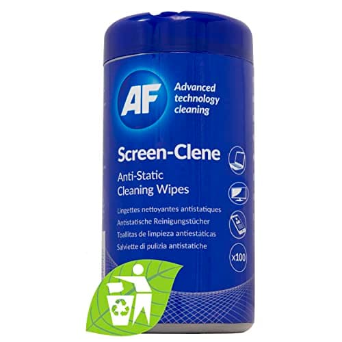 Image of AF Anti Static Screen Cleaning Wipes - Pre-moistened for Computer, laptop, TV, Tablets, Phone etc. Tub x100