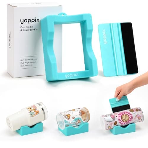 Image of YOPPIX Silicone Cup Cradle, Cup Cradle for Tumblers and Cup Cradle for Apply UV DTF Decals/Apply Vinyl Decals/Sublimating Tumblers, Hanging Storage Cup Holder