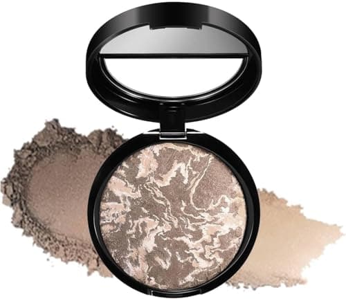 Image of Baked Foundation for Mature Skin, Mineral Powder Foundation, Shimmer Brick Pressed Bronzer, Buildable Light to Medium Illuminating Powder, Lasting Oil-Control Full Coverage Make Up (#6)