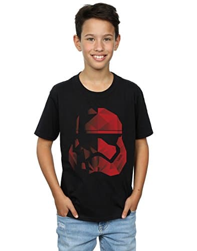 Image of Star Wars Boys The Last Jedi Stormtrooper Red Cubist Helmet T-Shirt 9-11 Years Black