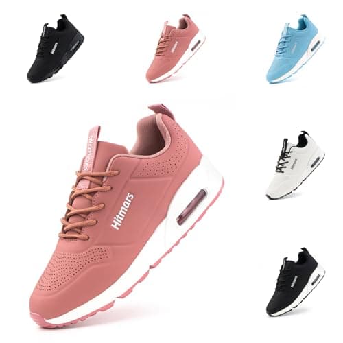Image of Womens Running Shoes Trainers Sneakers Gym Sports Shoes Cushioned Wide Jogging Fashion Low Top Walking Breathable Pink UK 4