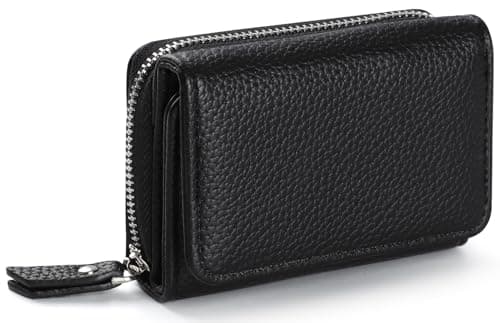 Image of RRANCharltu Purses for Women, Small Wallet for Women PU Leather Ladies Purse Card Holder with Large Zipper Coin Pocket, Black