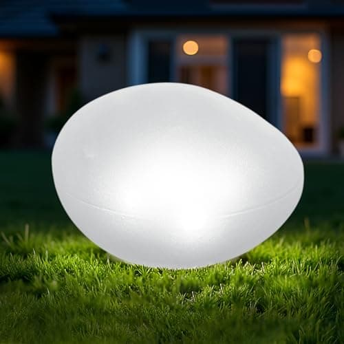 Image of MEDOYOH 1PCS Cool White Light Solar Glass Stone Light, Solar Pathway Pond Light with 4 LEDs, IP44 Waterproof Auto On/Off Garden Ornaments for Lawn Ground Outdoor Decor