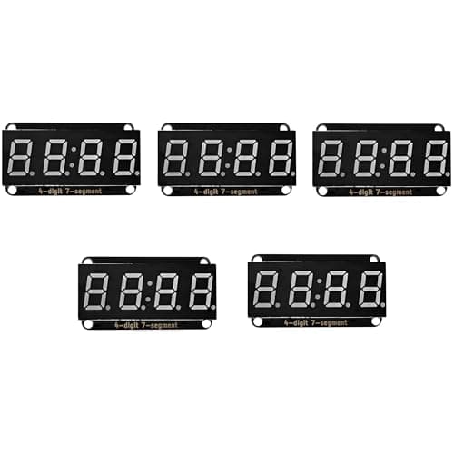 Image of 5-Pack I2C 4-Digit 7-Segment LED Display Module, Support Decimals & Clock, I2C, Digital Tube, Compatible with Arduino ESP32 Raspberry Pi, Compatible with HT16K33