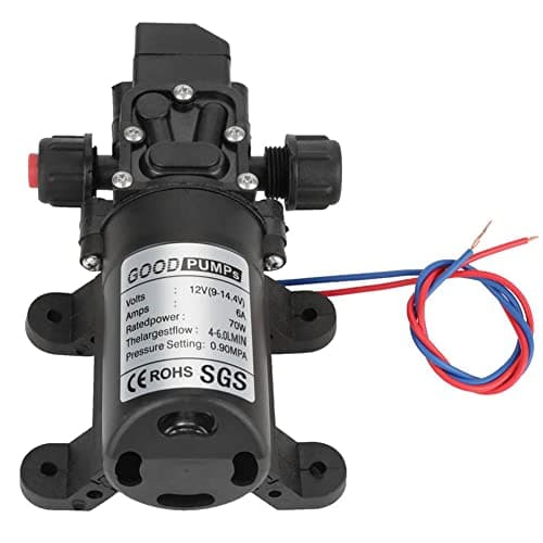 Image of 12V Diaphragm Pump, High Pressure Diaphragm Water Pumps DC12V 70W Self Priming Electric Sprayer Pump 6L/Min 0.9MPA 131PSI, for Caravan RV Camper Marine Boat Garden