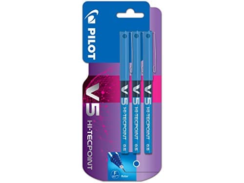 Image of Pilot V5 Liquid Ink Rollerball 0.5 mm Tip - Blue, Pack of 3