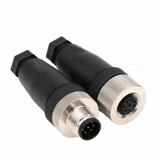 Image of Eonvic M12 8 Pin Male & Female A Code Sensor Aviation Plug Industrial Circular Connector Waterproof IP67 12mm Connector Plug Cable Adapter