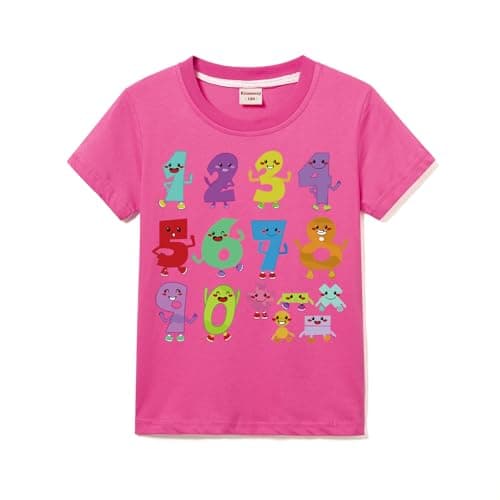 Image of Boys Girls 100% Cotton T-Shirts Unisex Kids Tee for 3-13Y (UK, Age, 12 Years, 13 Years, Regular, Rose Red)