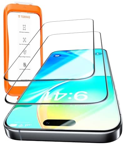 Image of TORRAS for iPhone 16 Pro Screen Protector UNBREAK TOP 9H+ Glass (Ultra Shatter-Resistance) Screen Protector for iPhone 16 Pro Tempered Glass [Easy Installation] (Longest Durable), 2 Pack