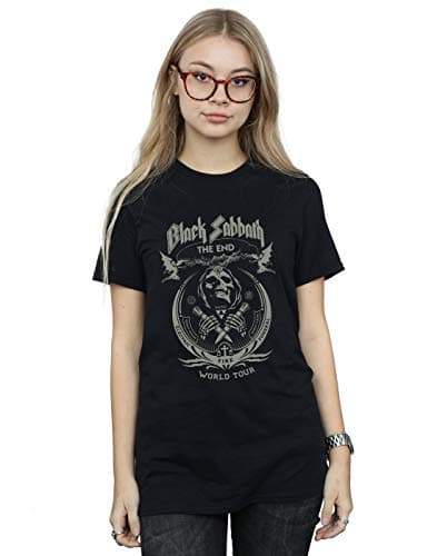 Image of Absolute Cult Black Sabbath Women's The End World Tour Boyfriend Fit T-Shirt Black Small