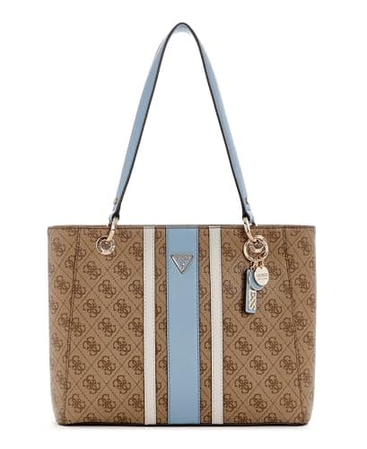 Image of Noelle II Small Tote, Latte Logo/Light Blue, One Size, Noelle II Small Tote