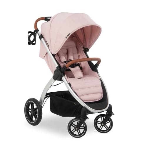 Image of hauck Uptown, Melange Rose - Pushchair with Large Seat, Rubber Wheels, Suspension Raincover & Cup Holder, Height-Adjustable, Easy & Compact Folding, Fully Reclining from Birth up to 22 kg