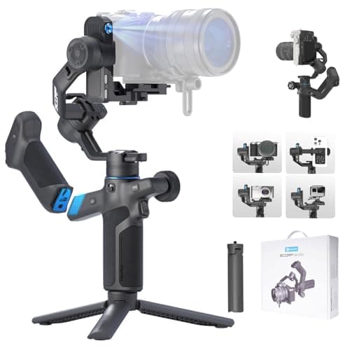 Image of FeiyuTech SCORP Mini-3-Pro Gimbal Stabilizer for Camera Mirrorless/Compact/Action Cameras,Smartphone,18m AI Tracking,Detachable Remote Handle,4.4lbs Payload,3-axis Gimbal for Canon Sony Nikon