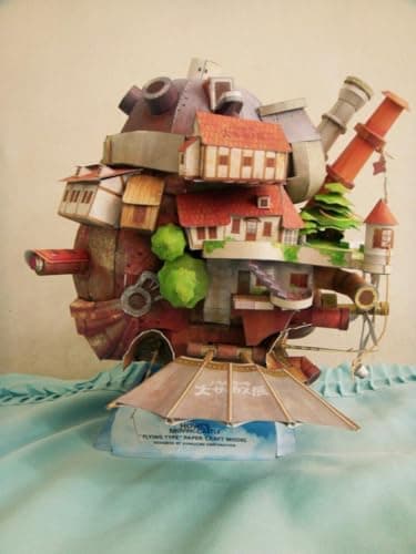 Image of NZPOST Hayao Miyazaki Howl‘s Moving Castle Flying Version DIY Handcraft Paper Model KIT(Unassembled Kit)