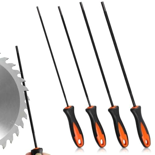 Image of 4 pcs Small Chainsaw Files, 3.2, 4.0, 4.8, 5.5mm Chainsaw Sharpener File with Non-Slip Handle, Chainsaws Sharpening File Kit, High Carbon Steel Chainsaws Chain Sharpener for Chain Saw Polishing