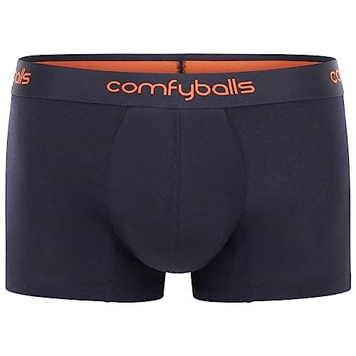 Image of Comfyballs Mens Cotton Regular Boxer Underwear - Navy/Tangerine - Extra Large