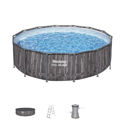 Image of Bestway Steel Pro MAX 14ft Above Ground Pool Set, Round Large Family Pool with Durable Steel Frame & Complete Filter System