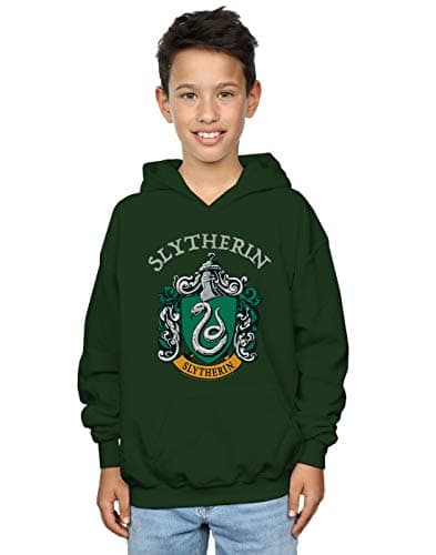 Image of Harry Potter Boys Slytherin Crest Hoodie Forest Green 5-6 Years