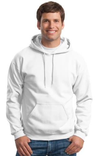 Image of GILDAN Heavy Blend Unisex Adult Full Zip Hooded Sweatshirt Top (L) (White)