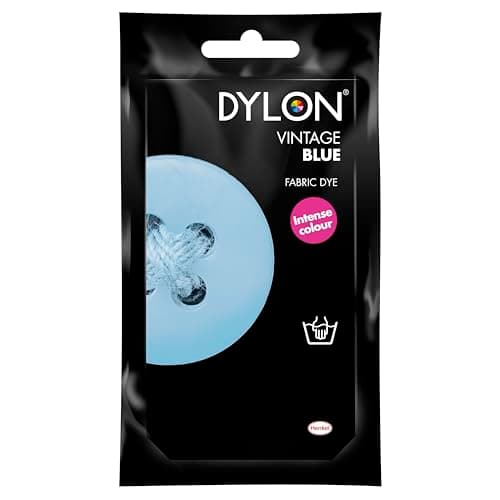 Image of DYLON Hand Dye, Fabric Dye Sachet for Clothes, Soft Furnishings and Projects, 50 g - Vintage Blue