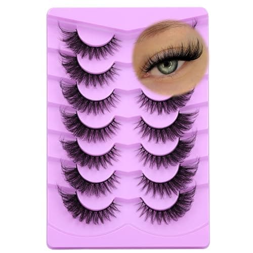 Image of ALICE Eyelashes Fox Eye Lashes Mink Faux Fluffy Natural False Wispy Cat Pack Fake 7 Pairs