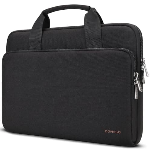 Image of DOMISO 17.3 inch Water-Resistant Laptop Sleeve Bag Carrying Case with Handle for Dell/MSI GS73VR Stealth Pro/HP Envy Pavilion 17/ROG Strix GL702VS/LG/17.3" Notebooks,Black