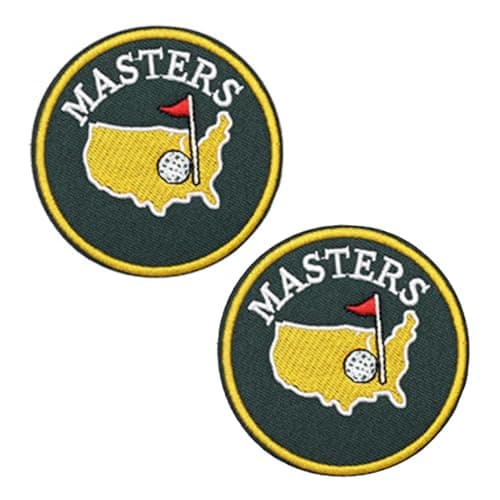 Image of 2 Pcs Masters Golf Hook and Loop Funny Patch,Cute Golf Masters Meme Morale Embroidered Patch, DIY Applique for Caddy Clothes Backpacks,Vests, Gym Bags, Hats, Caps,Costume,Cosplay