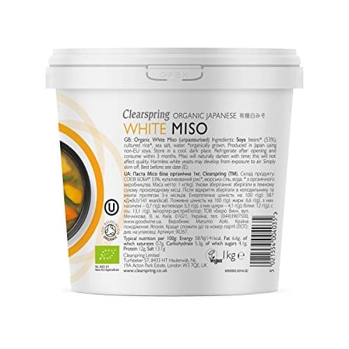 Image of Clearspring Organic Japanese White Miso Paste | 1kg | Unpasteurised | Old Family Recipe | Nagano Prefecture | High Protein | Umami | No Artificial Ingredients | Vegan