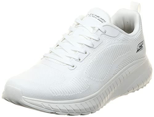 Image of Skechers Men's Bobs Squad Chaos Prism Bold Trainers, Off White Engineered Knit, 7 UK