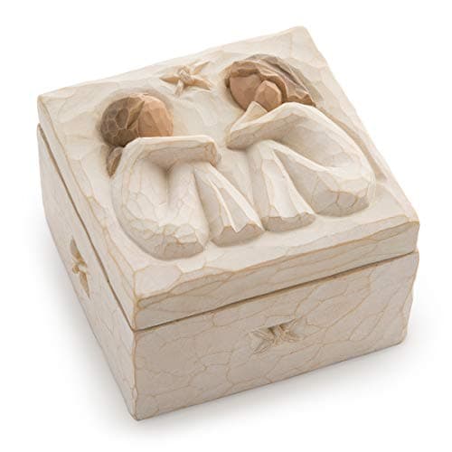 Image of Willow Tree Friendship Keepsake Box, Forever True, Forever Friends, Holds Jewelry and Treasures, Carving of Best Friends or Sisters, Sculpted Hand-Painted Keepsake Box