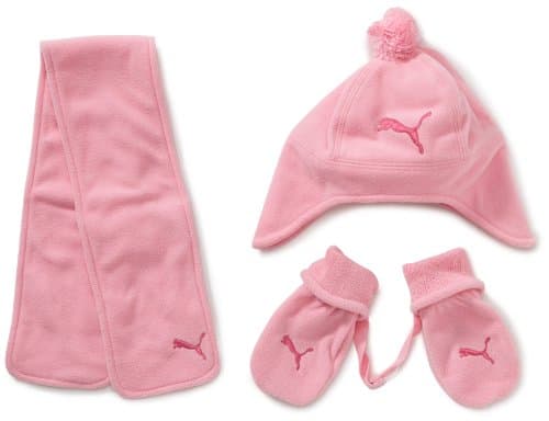 Image of PUMA Minicats Babies' Hat Scarf and Gloves Set prism pink-rasperry Size:M