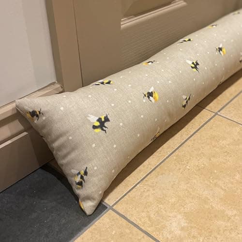 Image of Snugglemore Draught Excluder Fabric Cotton Door Window Draught Cushion Guard Animal Prints (Bumble)